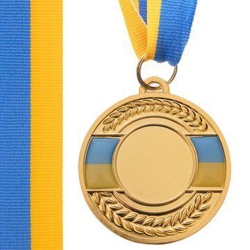 Заготовка медали спортивной с лентой SP-Sport UKRAINE с украинской символикой C-3242 o5см золото, серебро, бронза C-3242 фото