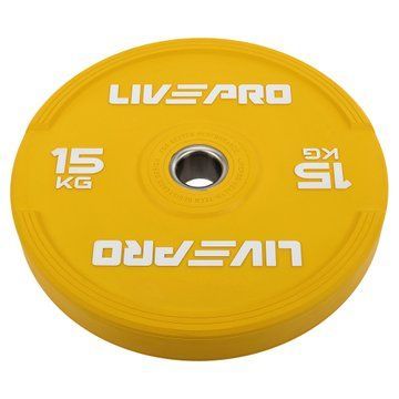 Бамперные диски резиновые Bumper Plates LiveUp LP8332-15 o50.5мм 15кг желтый LP8332-15 фото