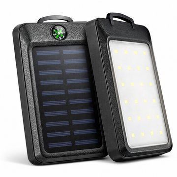 УМБ Power Bank Solar 18000 mAh мобильное зарядное с солнечной панелью и лампой, Power Bank Charger Black ws83645 фото