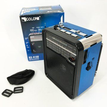 Радиоприемник GOLON RX-9100 USB+SD Радио с фонарем, Ретро радиоприемник, Fm передатчик. Цвет: синий ws15633-1 фото