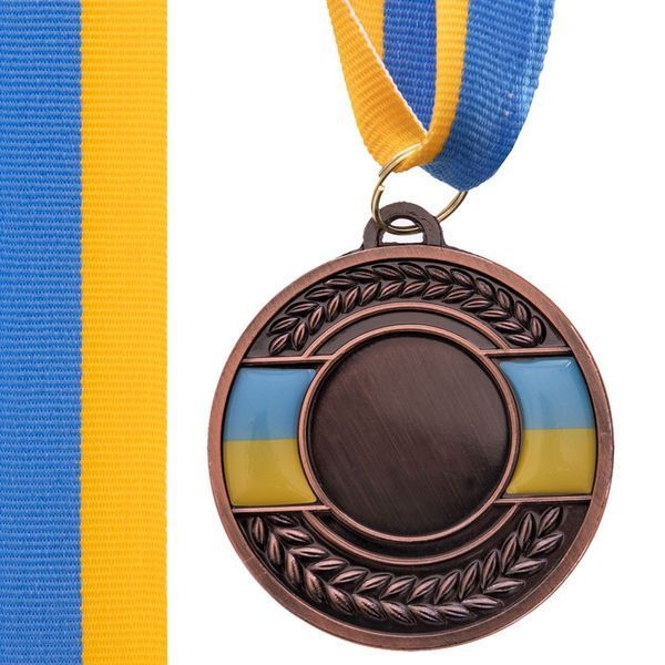 Заготовка медали спортивной с лентой SP-Sport UKRAINE с украинской символикой C-3242 o5см золото, серебро, бронза C-3242 фото