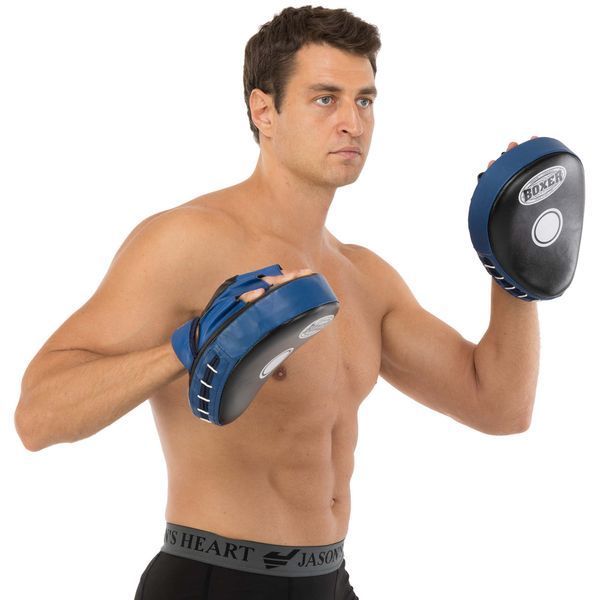 Лапа боксерська вигнута тренувальна шкіра BOXER 2010-01 19х23х4см 2штуки р. Універсальний розмір рукавички 2010-01 фото