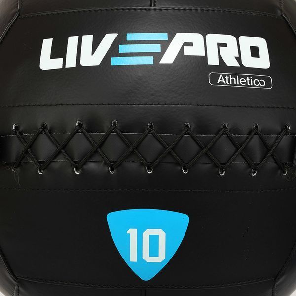 Мяч набивной медицинский для кроссфита WALL BALL LiveUp LP8103-10 10кг черный LP8103-10 фото