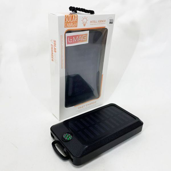 УМБ Power Bank Solar 18000 mAh мобильное зарядное с солнечной панелью и лампой, Power Bank Charger Black ws83645 фото