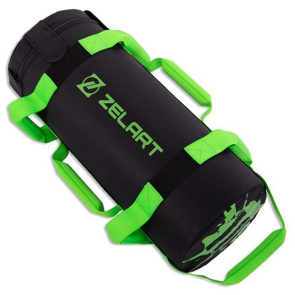 Мешок утяжелитель для функционального тренинга Power Bag Zelart TA-7825-10 10кг черный-зеленый TA-7825-10 фото