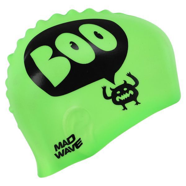 Шапочка для плавания силиконовая юниорская MadWave Junior Boo M057305 зеленый M057305 фото