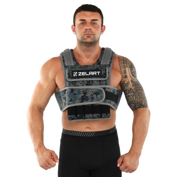 Жилет утяжелитель с регулируемым весом Zelart WEIGTH VEST TA-7806-15 вес-1,5-15кг камуфляж TA-7806-15 фото