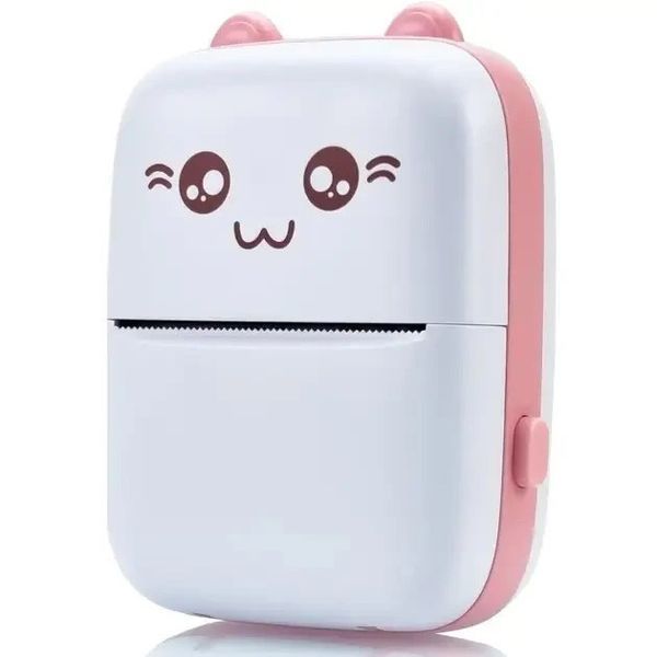 Портативний мініпринтер Mini printer з Bluetooth для термодруку без чорнила зі смартфона. Колір: рожевий ws65785 фото
