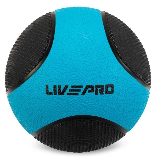 М'яч медичний медбол Medicine Ball LiveUp LP8112-10 10кг чорний-синій LP8112-10 фото