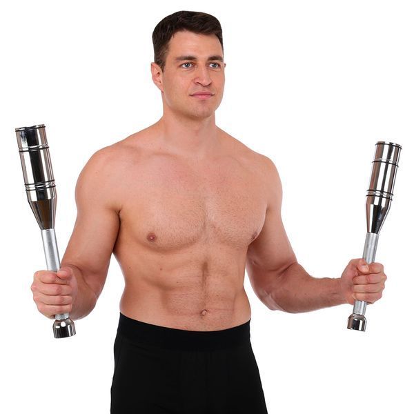 Бита стальная булава для кроссфита раздвижная Adjustable Macebell MDbuddy FI-2513 1шт вес 12кг хром FI-2513 фото