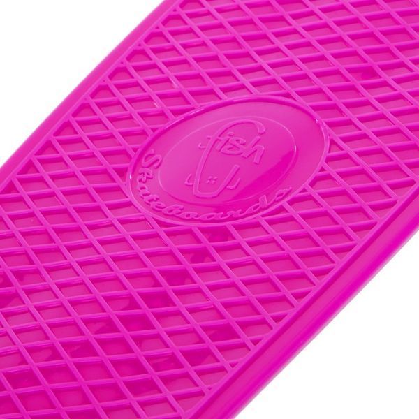 Пенни борд Penny Board круизер пластиковый со светящимися колесами 22' FISH SK-405-5 розовый-белый-салатовый SK-405-5 фото