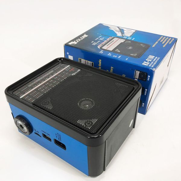 Радиоприемник GOLON RX-9100 USB+SD Радио с фонарем, Ретро радиоприемник, Fm передатчик. Цвет: синий ws15633-1 фото