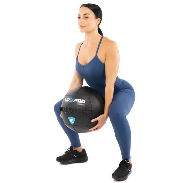 Мяч набивной медицинский для кроссфита WALL BALL LiveUp LP8103-10 10кг черный LP8103-10 фото