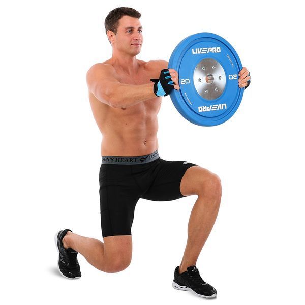 Бамперні диски гумові Bumper Plates LiveUp LP8335-20 o50.5мм 20кг синій LP8335-20 фото