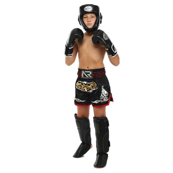 Защита голени и стопы Муай Тай, ММА, Кикбоксинг кожаная UFC PRO Prem Stand Up UHK-75052 S-M черный UHK-75052 фото