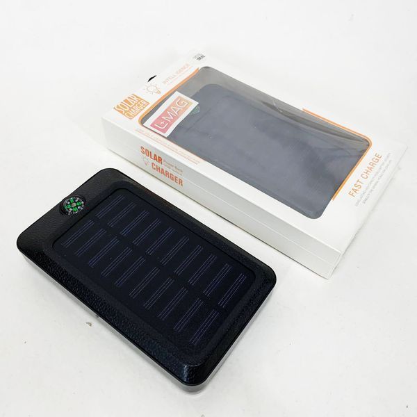 УМБ Power Bank Solar 18000 mAh мобильное зарядное с солнечной панелью и лампой, Power Bank Charger Black ws83645 фото