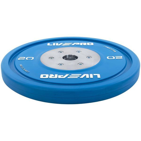 Бамперні диски гумові Bumper Plates LiveUp LP8335-20 o50.5мм 20кг синій LP8335-20 фото