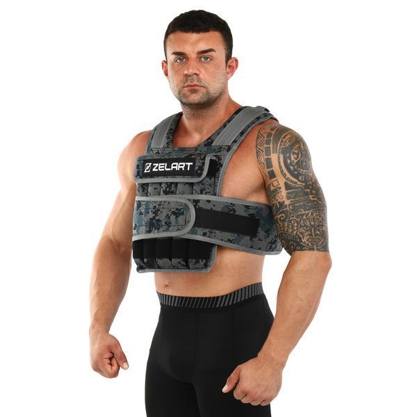 Жилет утяжелитель с регулируемым весом Zelart WEIGTH VEST TA-7806-15 вес-1,5-15кг камуфляж TA-7806-15 фото