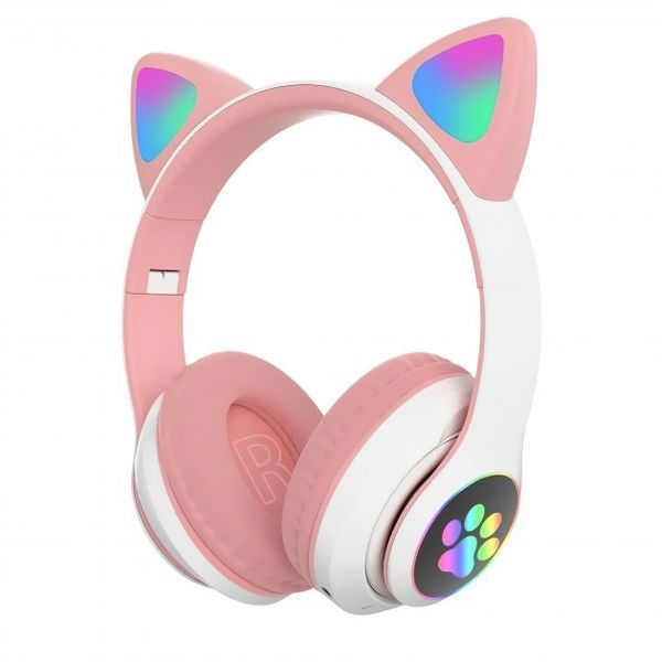 Беспроводные LED наушники с кошачьими ушками CAT STN-28. Цвет: розовый ws44267-3 фото