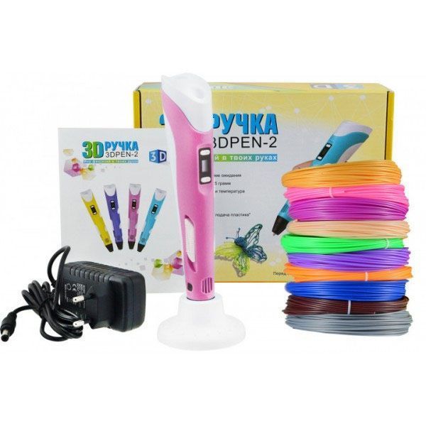 3D ручка Smart 3D Pen 2 c LCD дисплеем, Ручка 3d для развития внимания. Цвет: розовый ws78385-2-1 фото
