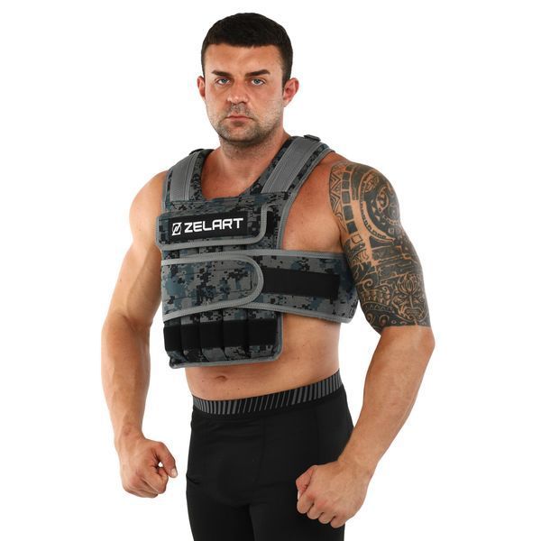 Жилет утяжелитель с регулируемым весом Zelart WEIGTH VEST TA-7806-15 вес-1,5-15кг камуфляж TA-7806-15 фото