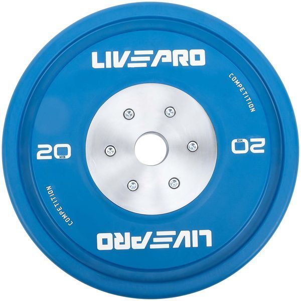 Бамперні диски гумові Bumper Plates LiveUp LP8335-20 o50.5мм 20кг синій LP8335-20 фото