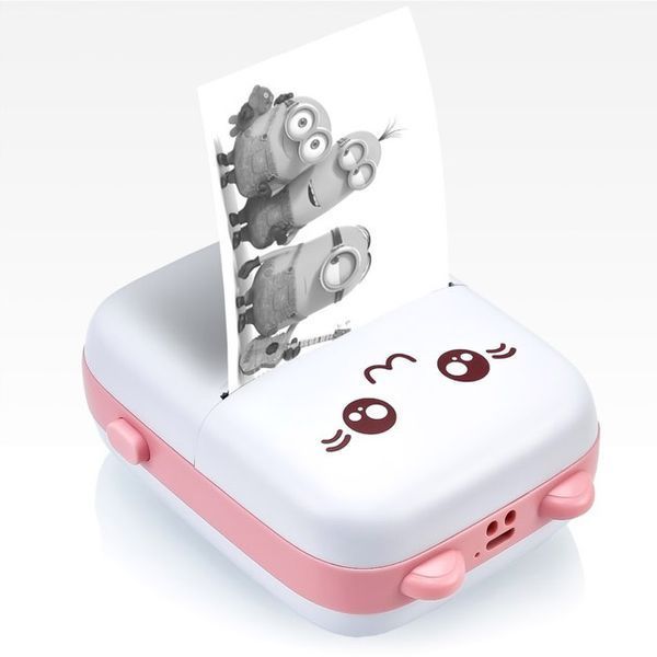 Портативний мініпринтер Mini printer з Bluetooth для термодруку без чорнила зі смартфона. Колір: рожевий ws65785 фото