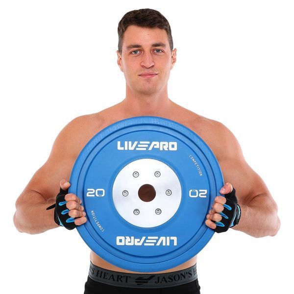Бамперні диски гумові Bumper Plates LiveUp LP8335-20 o50.5мм 20кг синій LP8335-20 фото