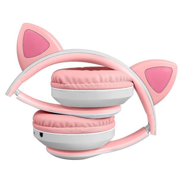 Беспроводные LED наушники с кошачьими ушками CAT STN-28. Цвет: розовый ws44267-3 фото