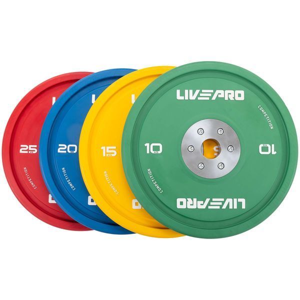 Бамперні диски гумові Bumper Plates LiveUp LP8335-20 o50.5мм 20кг синій LP8335-20 фото