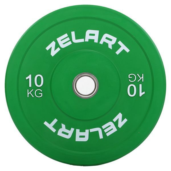 Бамперные диски резиновые Zelart TA-7797-10 50.6&plusmn;0.2мм 10кг зеленый TA-7797-10 фото