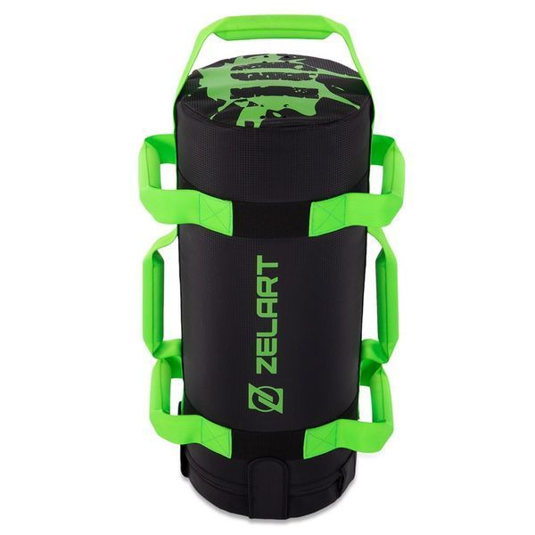 Мешок утяжелитель для функционального тренинга Power Bag Zelart TA-7825-10 10кг черный-зеленый TA-7825-10 фото
