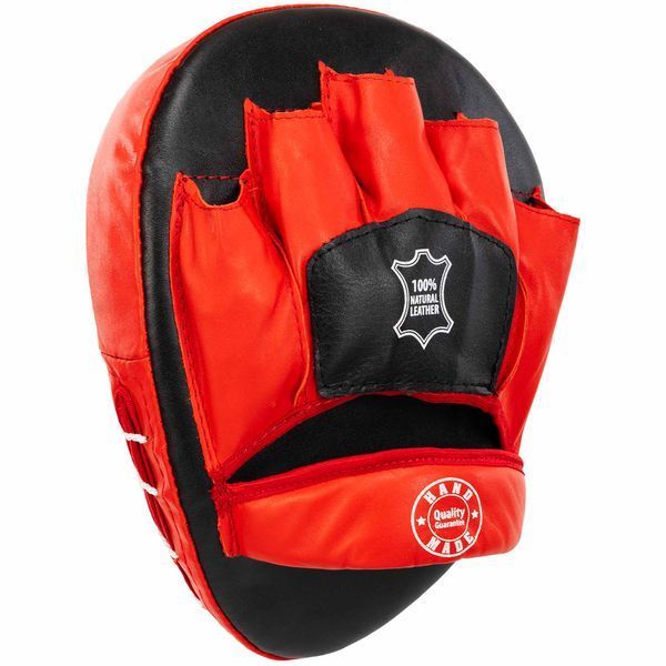 Лапа боксерська вигнута тренувальна шкіра BOXER 2010-01 19х23х4см 2штуки р. Універсальний розмір рукавички 2010-01 фото