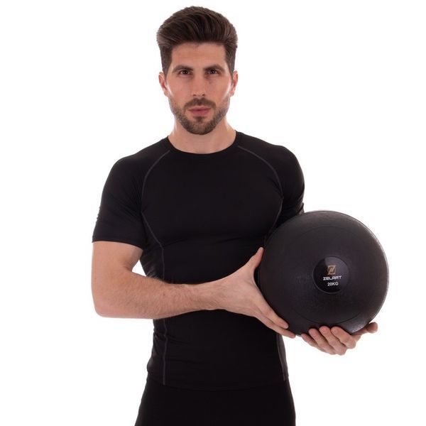 Слэмбол мяч набивной для кроссфита и фитнеса Slam Ball Zelart FI-2672-20 20кг черный FI-2672-20 фото
