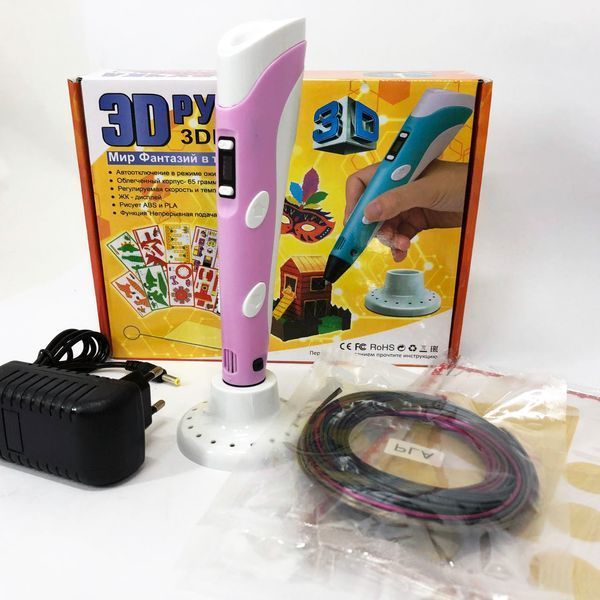 3D ручка Smart 3D Pen 2 c LCD дисплеем, Ручка 3d для развития внимания. Цвет: розовый ws78385-2-1 фото
