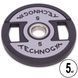Млинці диски поліуретанові 2 Handle металева втулка TECHNOGYM TG-1837-5 51мм 5кг чорний TG-1837-5 фото 1