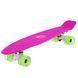 Пенни борд Penny Board круизер пластиковый со светящимися колесами 22' FISH SK-405-5 розовый-белый-салатовый SK-405-5 фото 2