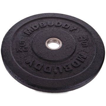 Бамперні диски гумові Bumper Plates MDbuddy TA-2676-5 51мм 5кг чорний TA-2676-5 фото