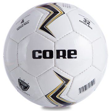 Мяч футзальный CORE BRILLIANT Shiny CRF-043 №4 PU белый-черный CRF-043 фото