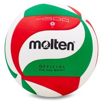 Мяч волейбольный MOLTEN V5M4500 №5 PU белый-зеленый-красный V5M4500 фото
