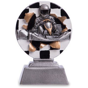 Статуэтка наградная спортивная Картинг SP-Sport HX4789-D8 размер 9х3х12,5см серебро HX4789-D8 фото