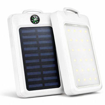 УМБ Power Bank Solar 18000 mAh мобильное зарядное с солнечной панелью и лампой, Power Bank Charger White ws83645-1 фото