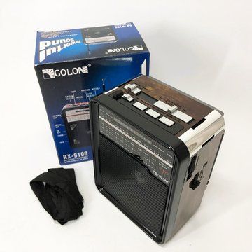 Радиоприемник GOLON RX-9100 USB+SD Радио с фонарем, Ретро радиоприемник, Fm передатчик. Цвет: коричневый ws15633-2 фото