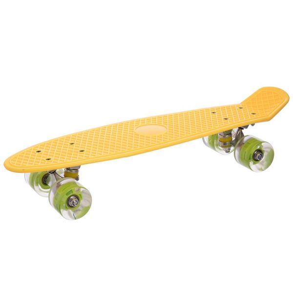 Пенни борд Penny Board круизер пластиковый со светящимися колесами 22' SP-Sport SK-5672-1 желтый-салатовый SK-5672-1 фото