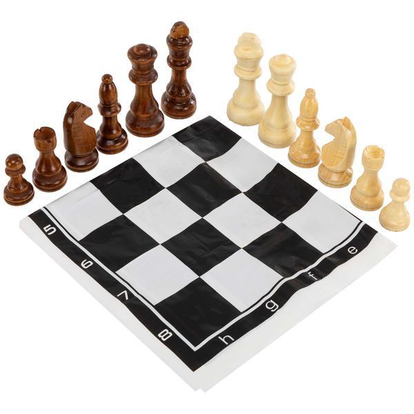 Шахматы настольная игра деревянные с игровым полем из ткани SP-Sport 405P размер короля 10,5 см пешки 5 см 405P фото