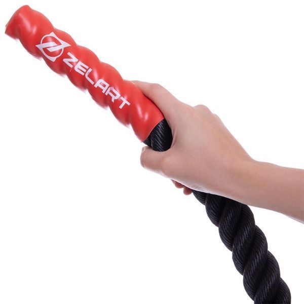 Канат для кроссфита Combat Battle Rope Zelart FI-2597-15 15м черный FI-2597-15 фото