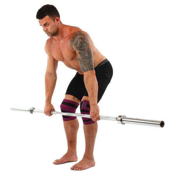 Коленные бинты для приседаний BUNDLED KNEECAP EZOUS A-10 2шт черный-фиолетовый A-10 фото