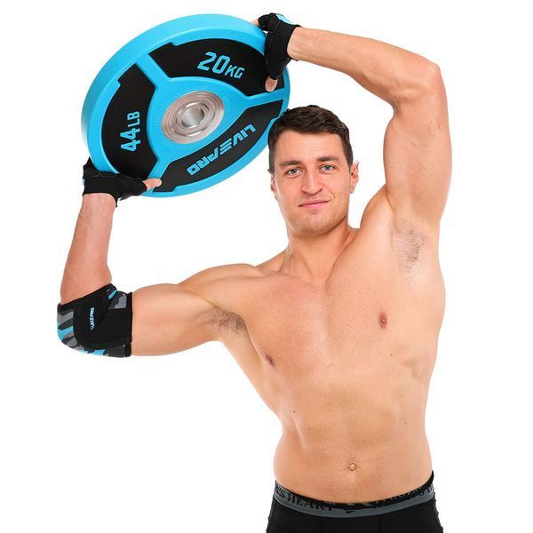 Бамперні диски поліуретанові Bumper Plates LiveUp LP8027-20 o50.5мм 20кг синій-чорний LP8027-20 фото