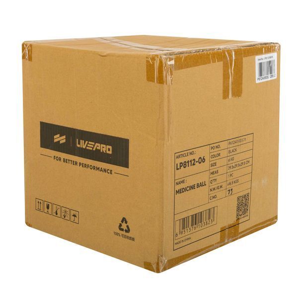 Мяч медицинский медбол Medicine Ball LiveUp LP8112-6 6кг черный-синий LP8112-6 фото