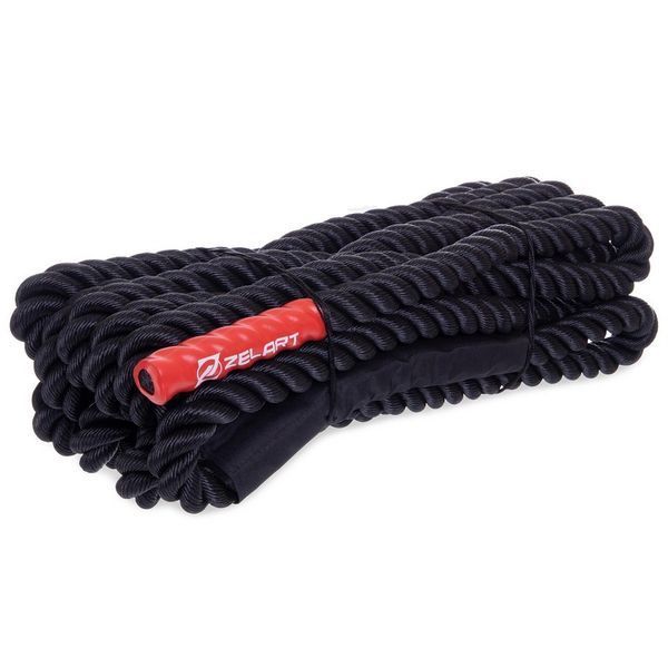 Канат для кроссфита Combat Battle Rope Zelart FI-2597-15 15м черный FI-2597-15 фото